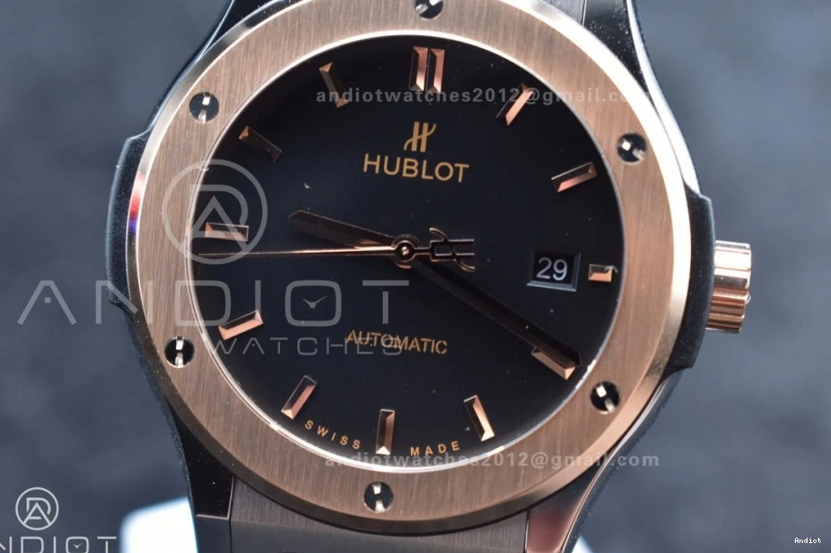 Best Dial Gummy Fusion Black 1:1 45mm RG Classic on Black HBF Strap A2892 Edition 0320